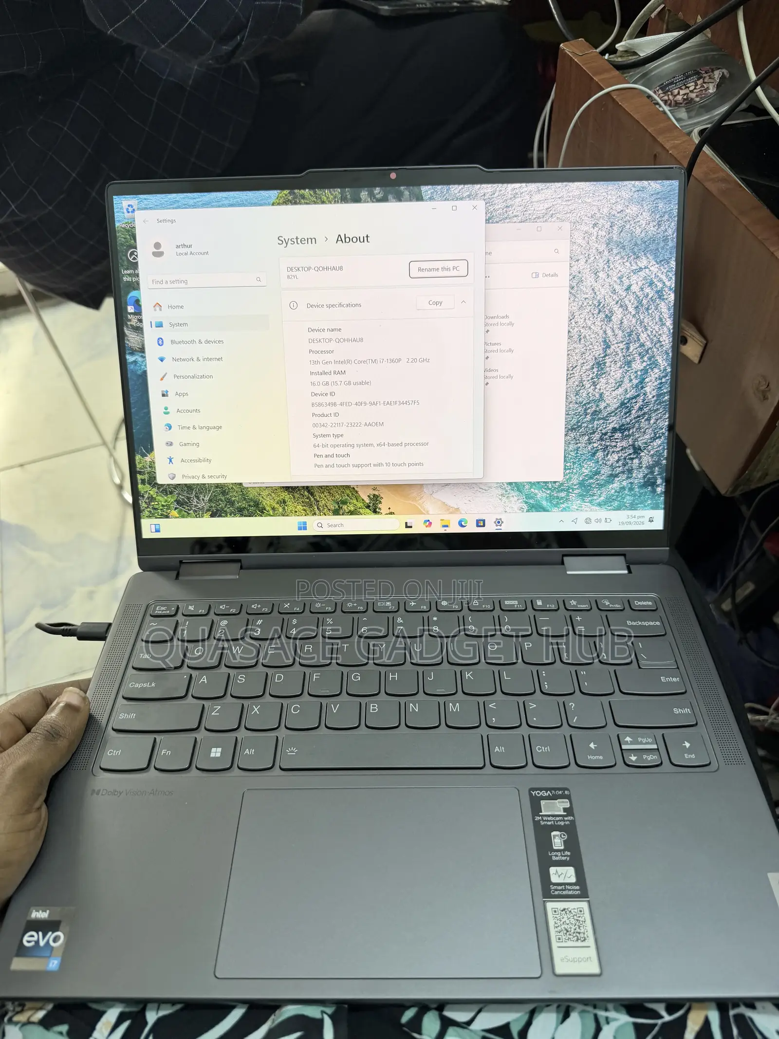 Laptop Lenovo ThinkPad X1 Yoga 16GB Intel Core i7 SSD 512GB