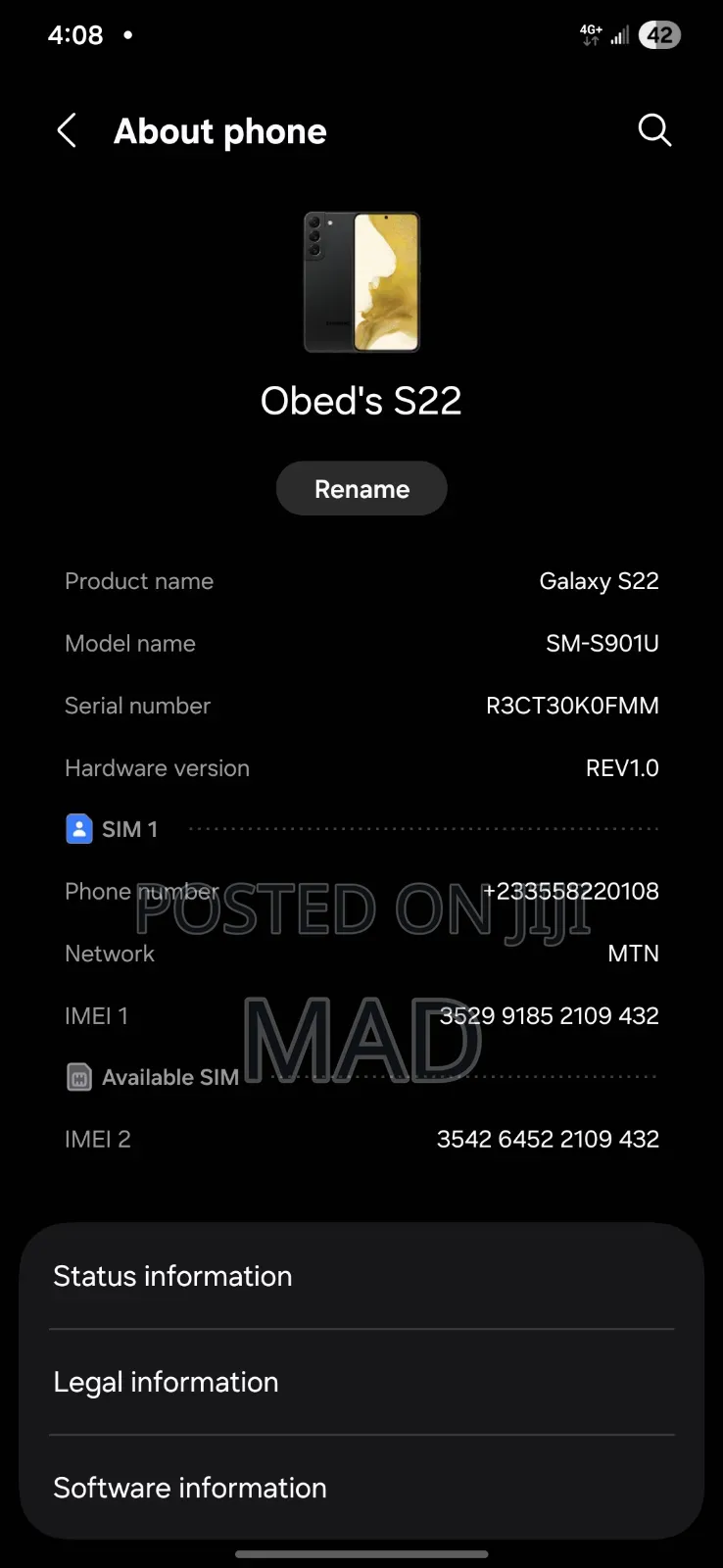 Samsung Galaxy S22 5G 256 GB Black