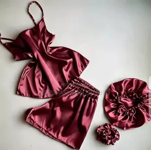 4-in-1 Silk Satin Nightwear Pajama Set