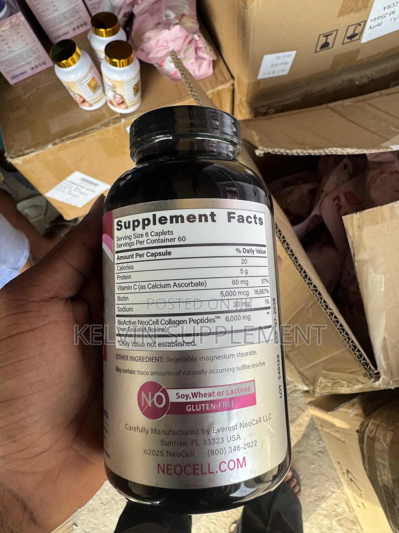 NEOCELL Grass-Fed Collagen Peptides + Vitamin C Biotin — 6000 Mg