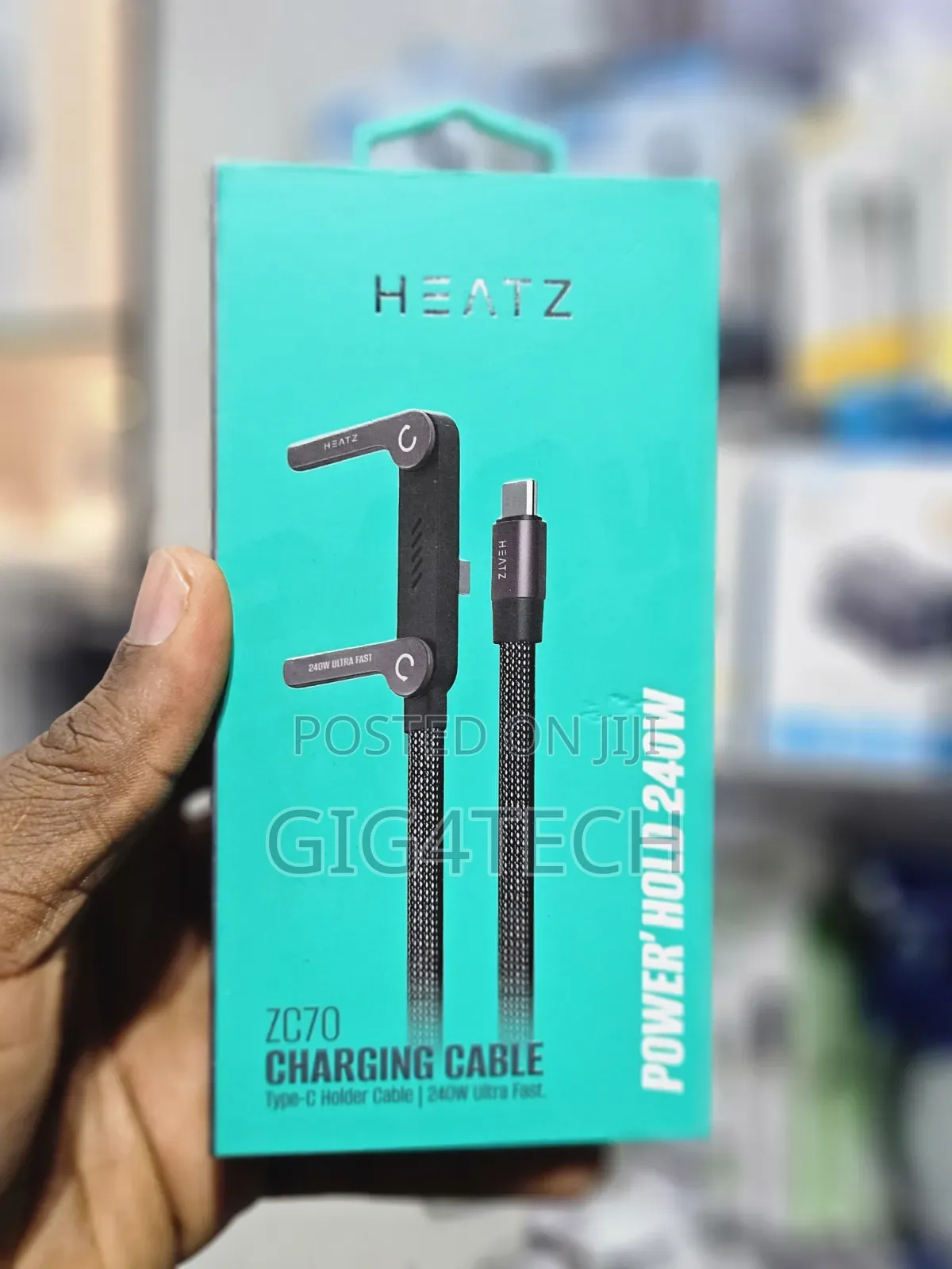 Heatz ZC70 240W Ultra Fast Charging Cable Type-C Holder