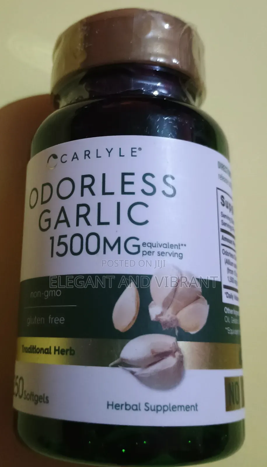 Odorless Garlic 1500mg Herbal Extract Cardiovascular Support Sup