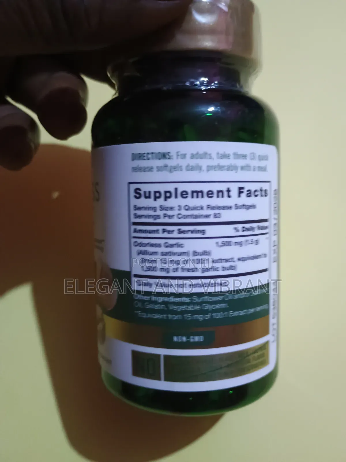 Odorless Garlic 1500mg Herbal Extract Cardiovascular Support Sup
