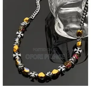 Beaded Cross Pendant Necklace