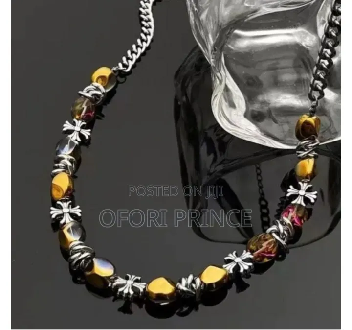 Beaded Cross Pendant Necklace