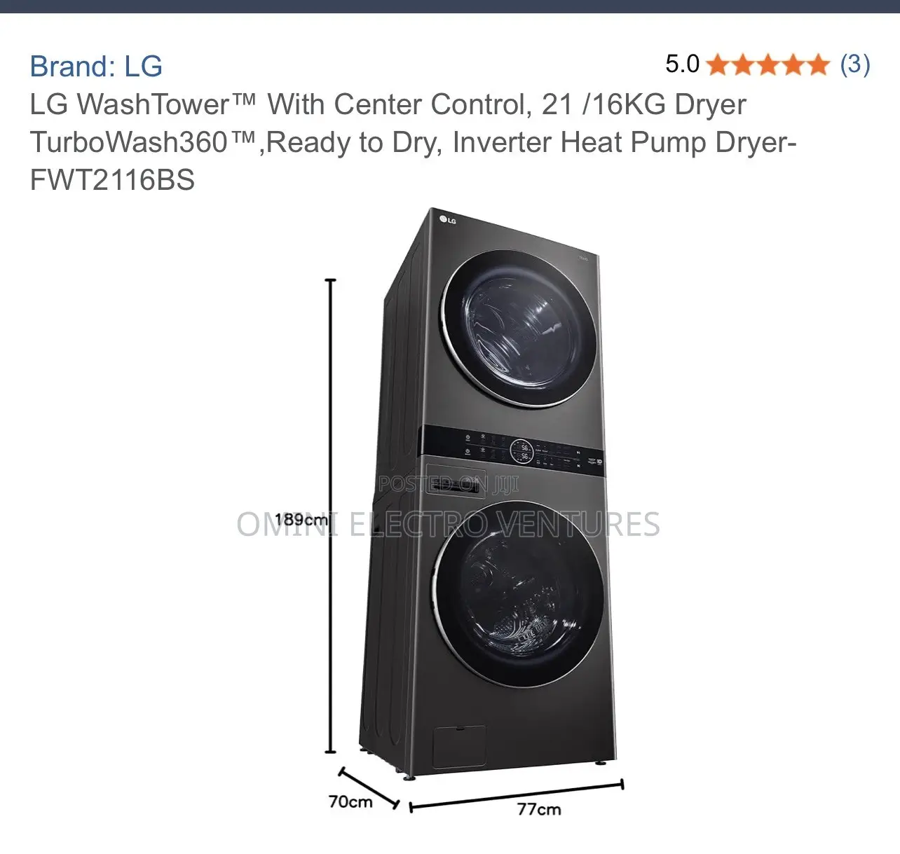 All New LG Tower Washing Machine 21/16