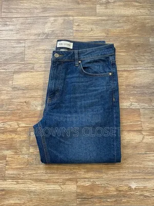 Sun + Stone Men's Straight Fit Indigo Blue Jeans