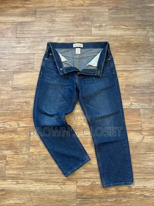 Sun + Stone Men's Straight Fit Indigo Blue Jeans