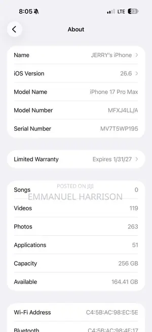 Apple iPhone 17 Pro Max 256 GB Blue