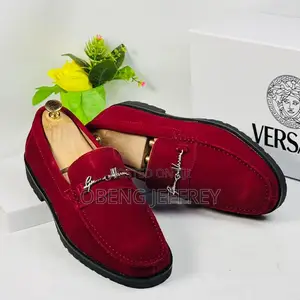 Original Versace Suede Vibrant Red Men’s Loafer