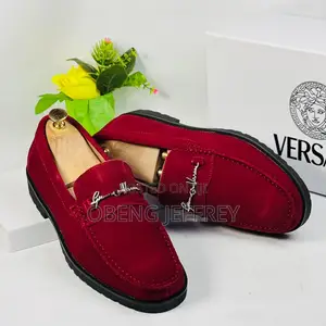 Original Versace Suede Vibrant Red Men’s Loafer