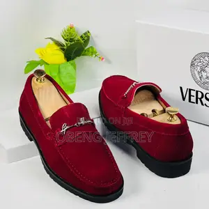 Original Versace Suede Vibrant Red Men’s Loafer