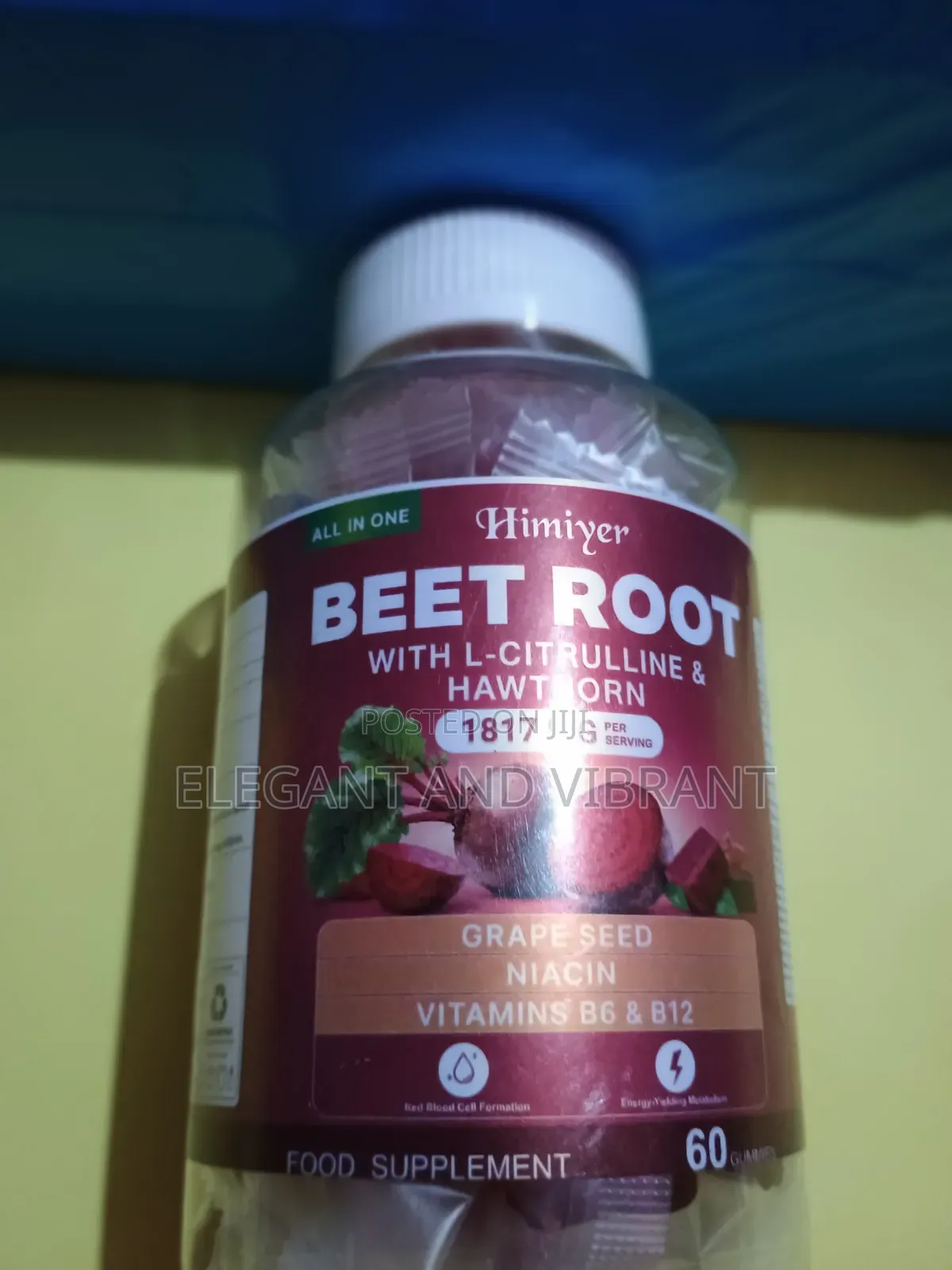 Himiyer Beet Root Gummies With L-Catrilline,Niacin and Hawthorn Berry
