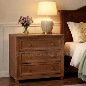 Nightstand With 3 Drawers, 31.5 Inch Wide