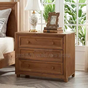 Nightstand With 3 Drawers, 31.5 Inch Wide