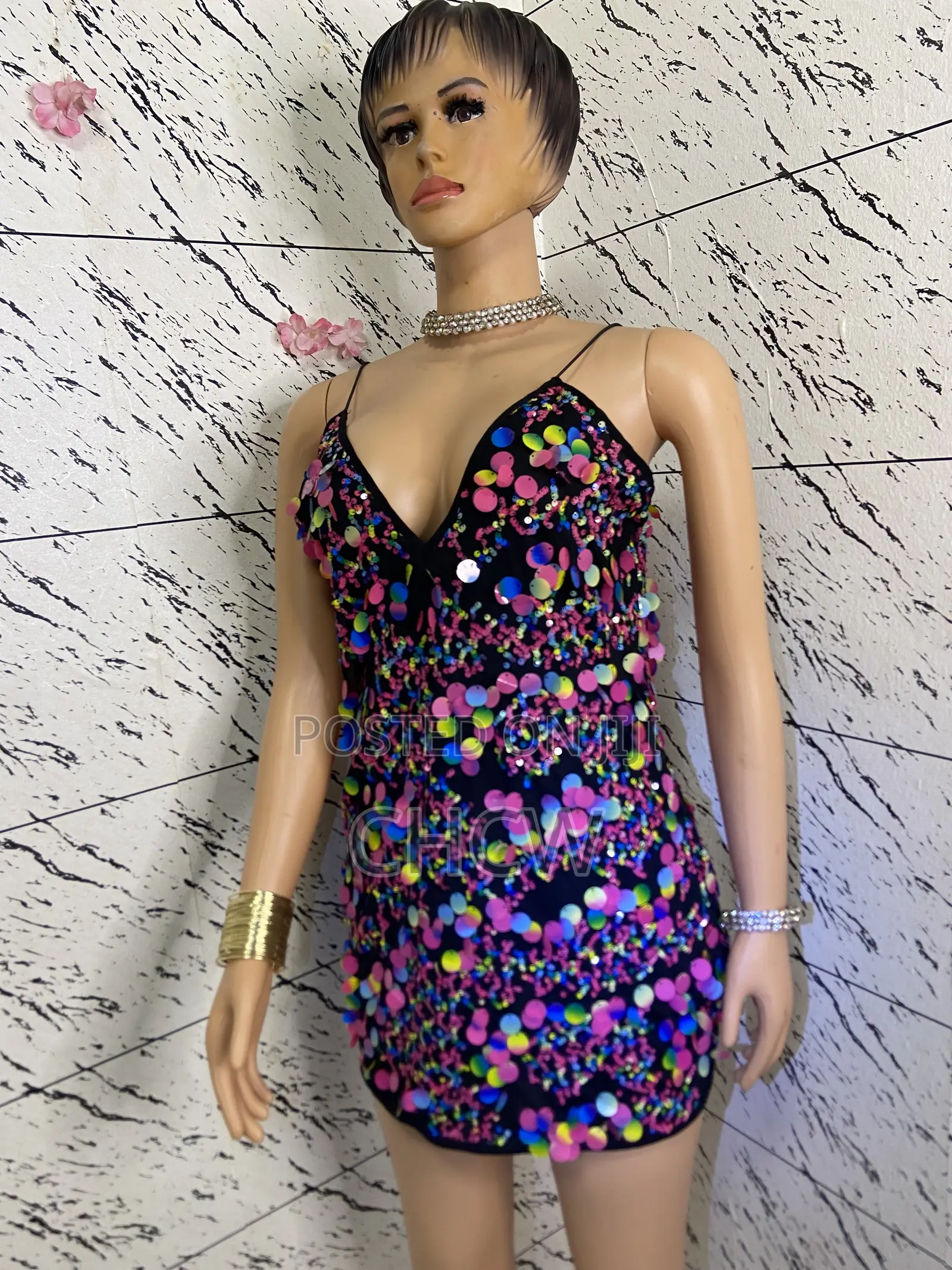 A Matching Skirt and Top and a Flashy Mini Dress (A Package)