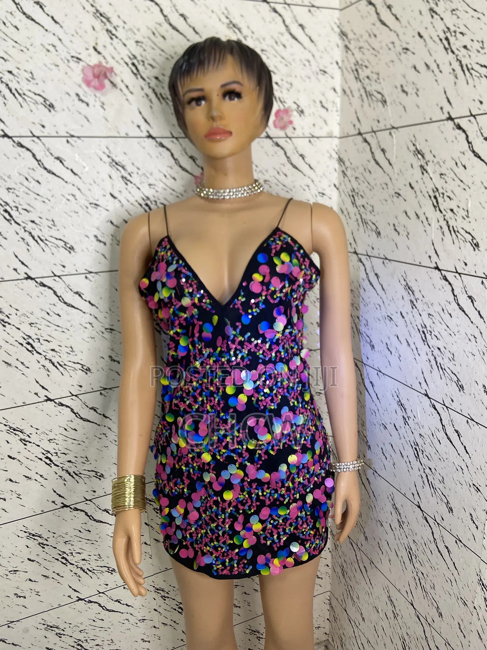 A Matching Skirt and Top and a Flashy Mini Dress (A Package)