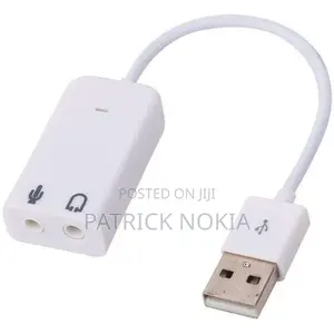 USB External Sound Card Audio Adapter - White