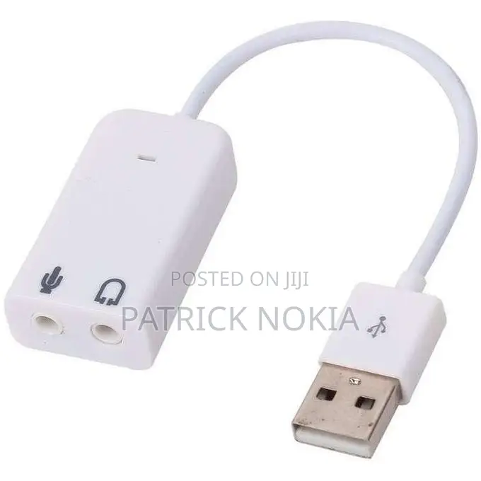 USB External Sound Card Audio Adapter - White