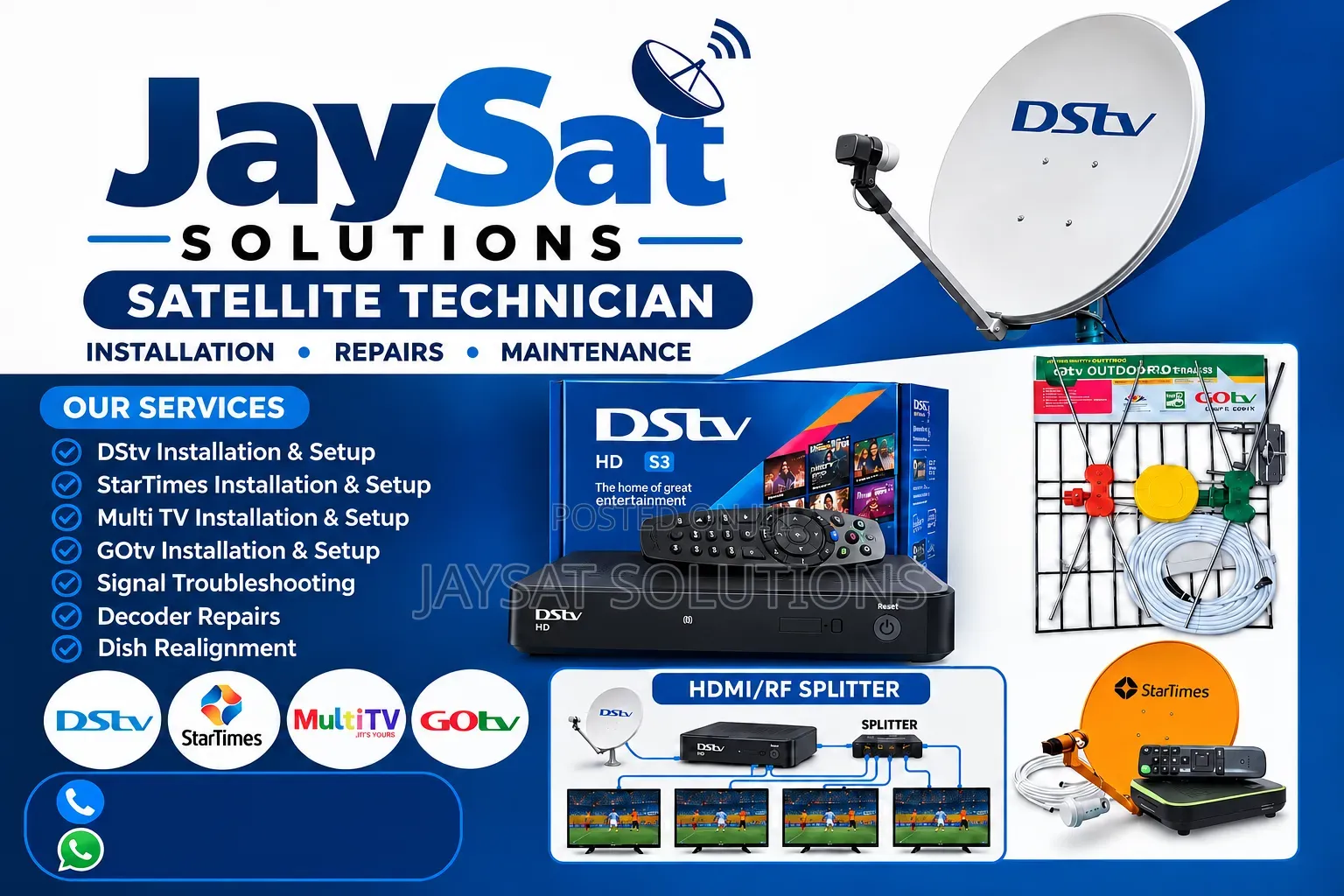 DStv, StarTimes Multi TV Installation and Repairs