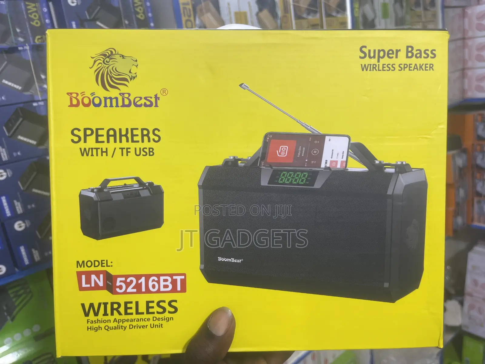 BoomBest LN-5216BT Super Bass Wireless Speaker — With FM Radio Clock
