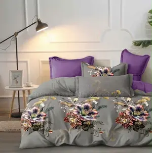 Beautiful Grey and Purple Flowered Designed Duvet
