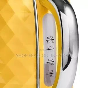 Yellow Diamond Textured Kettle + Matching 2-Slice Toaster Set
