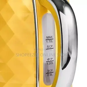 Yellow Diamond Textured Kettle + Matching 2-Slice Toaster Set