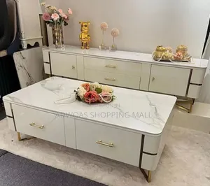 Luxury TV Console With Center Table Set