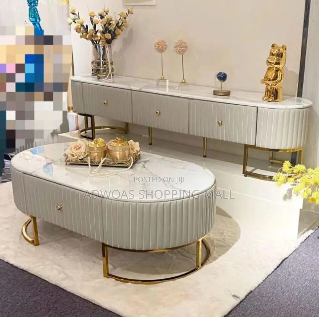 Royal Luxury TV Console With Center Table Set