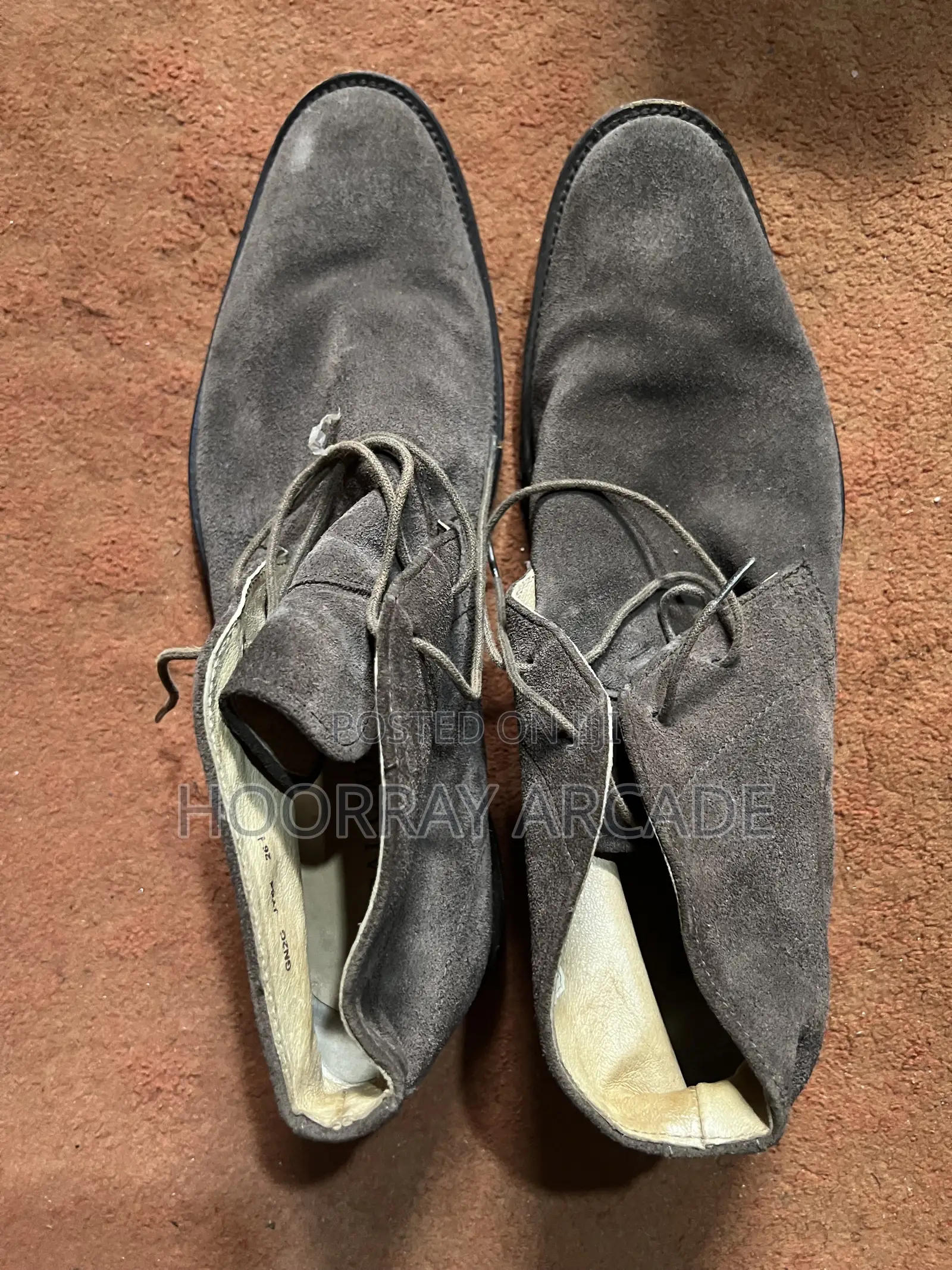Mens Brown Suede Desert Boots Chukka Boots Lace-Up (Size 42.5)