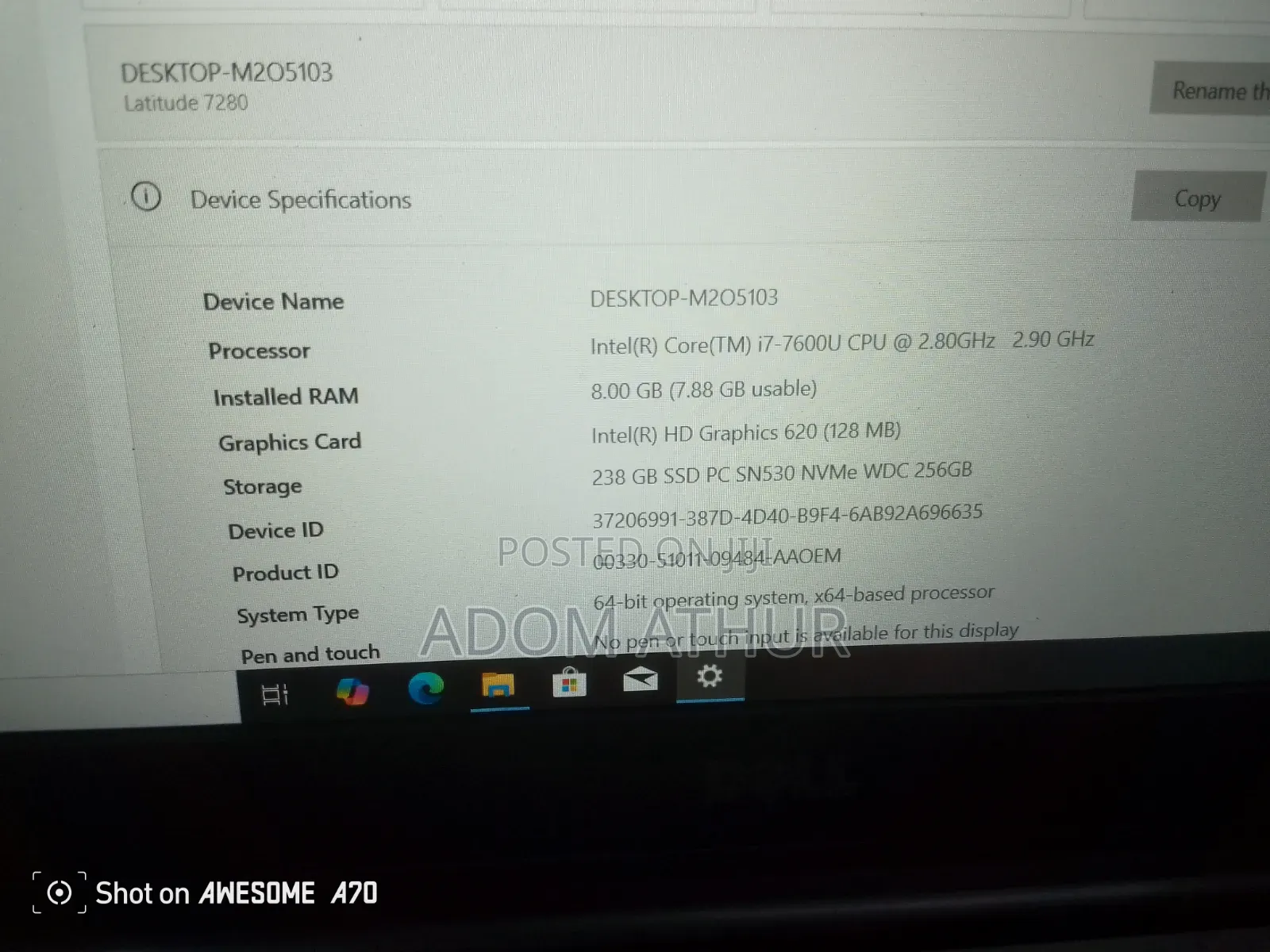 Laptop Dell Latitude 7280 8GB Intel Core i7 SSD 256GB