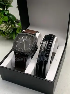 Fossil Watch and Bracelet Gift Set for Men