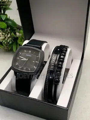 Fossil Watch and Bracelet Gift Set for Men