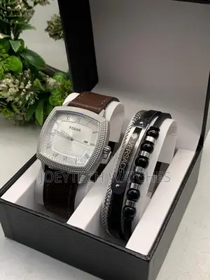 Fossil Watch and Bracelet Gift Set for Men