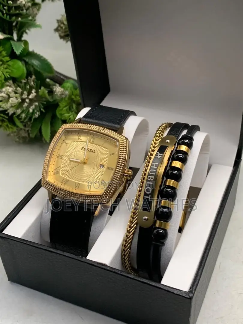 Fossil Watch and Bracelet Gift Set for Men