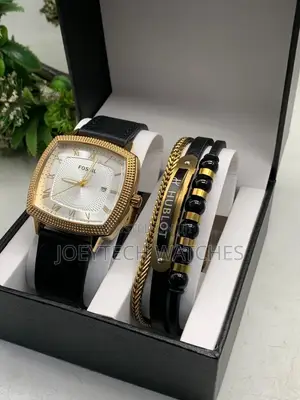 Fossil Watch and Bracelet Gift Set for Men