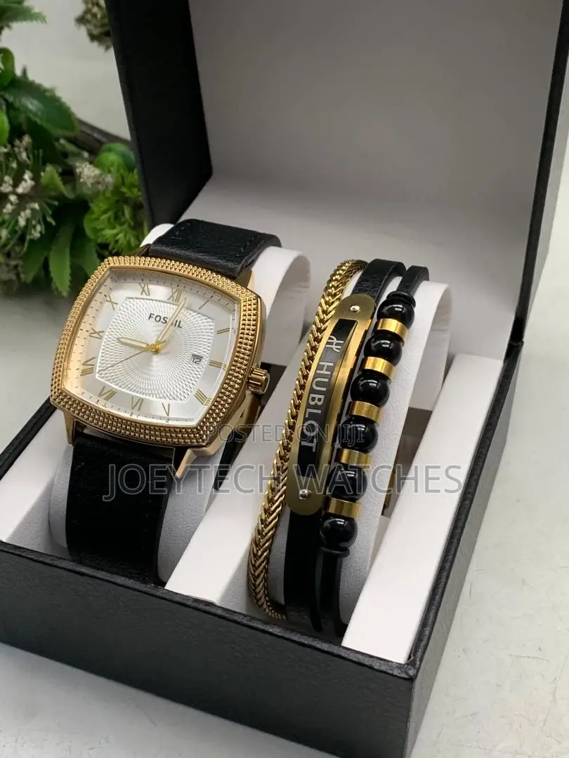 Fossil Watch and Bracelet Gift Set for Men