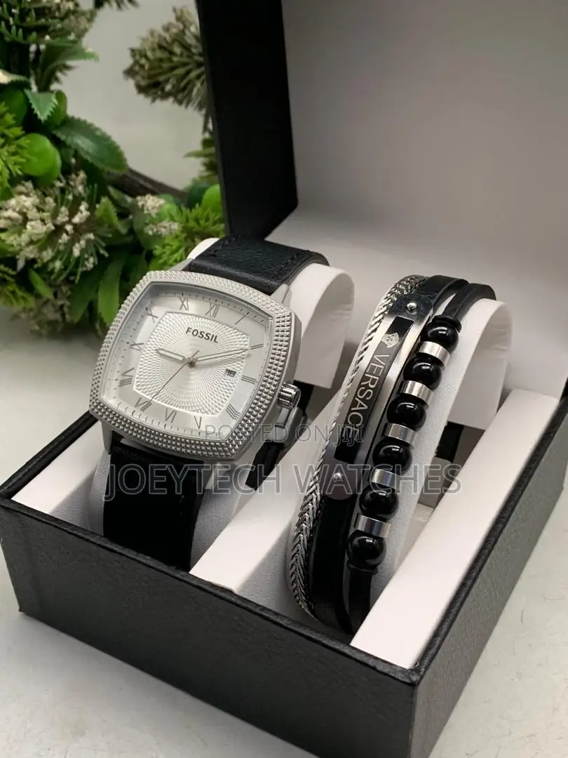Fossil Watch and Bracelet Gift Set for Men