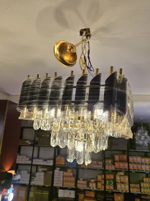 Black and Gold Square 400 Chandelier Lights