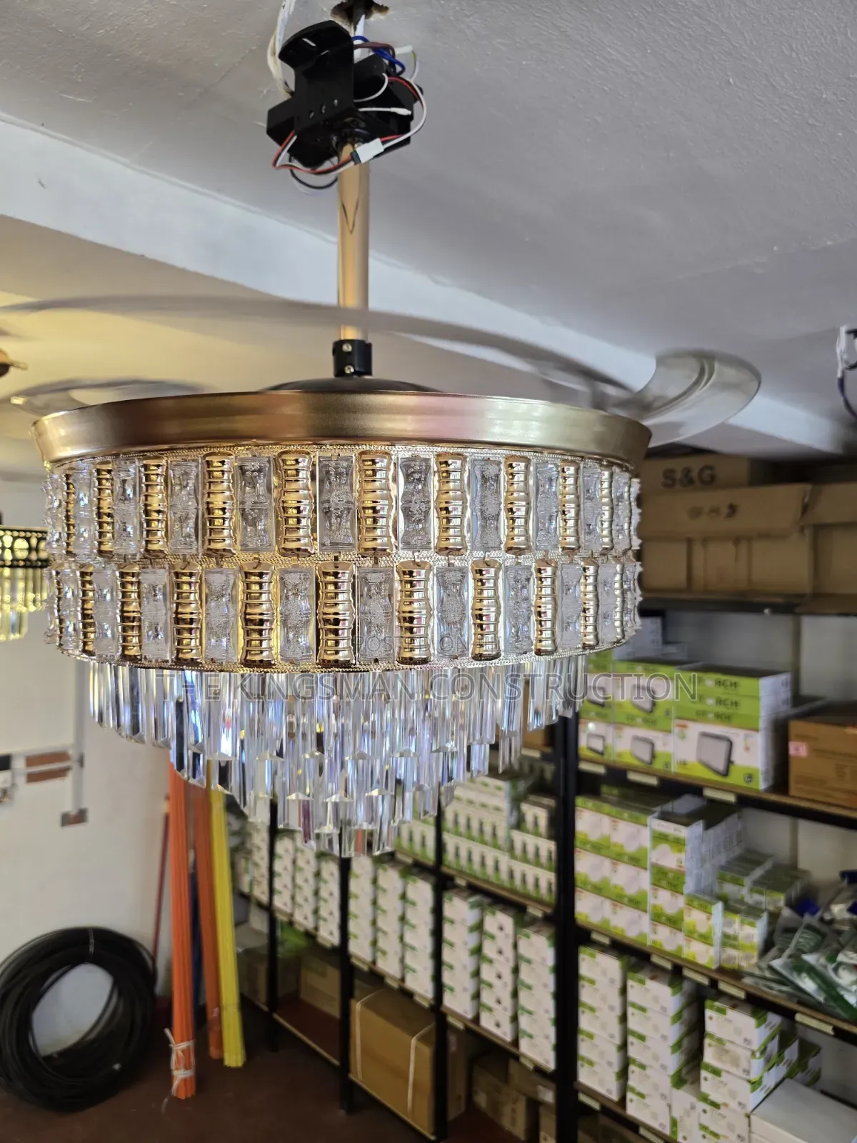 Crystal Chandelier Fan Lights