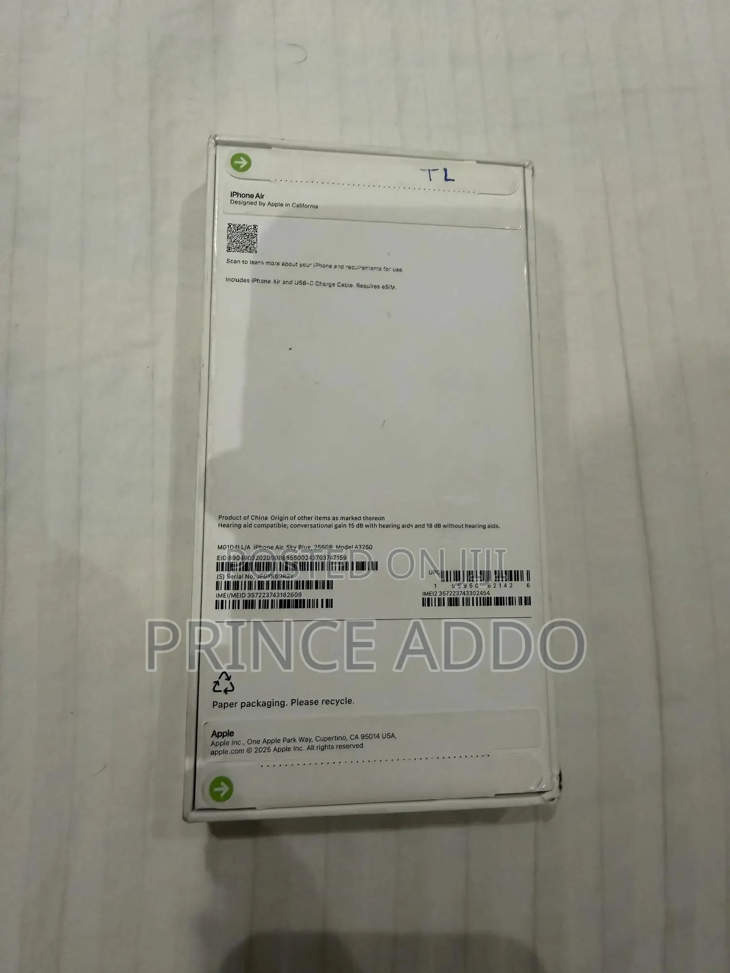 New Apple iPhone Air 256 GB White