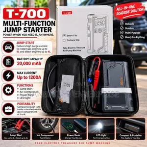 20,000mAh. 1200A. T-700 Multi-Function Car Power Air Pump