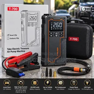 T-700 Multi-Function Jump Starter Tyre Inflator – 20,000mAh