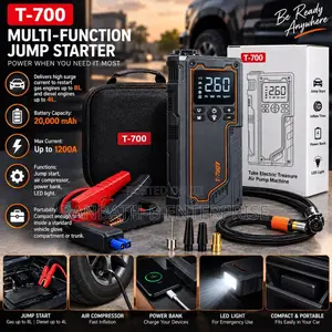 Jump. Inflate. Charge. Illuminate. T-700 Multi-Function Jump Starter