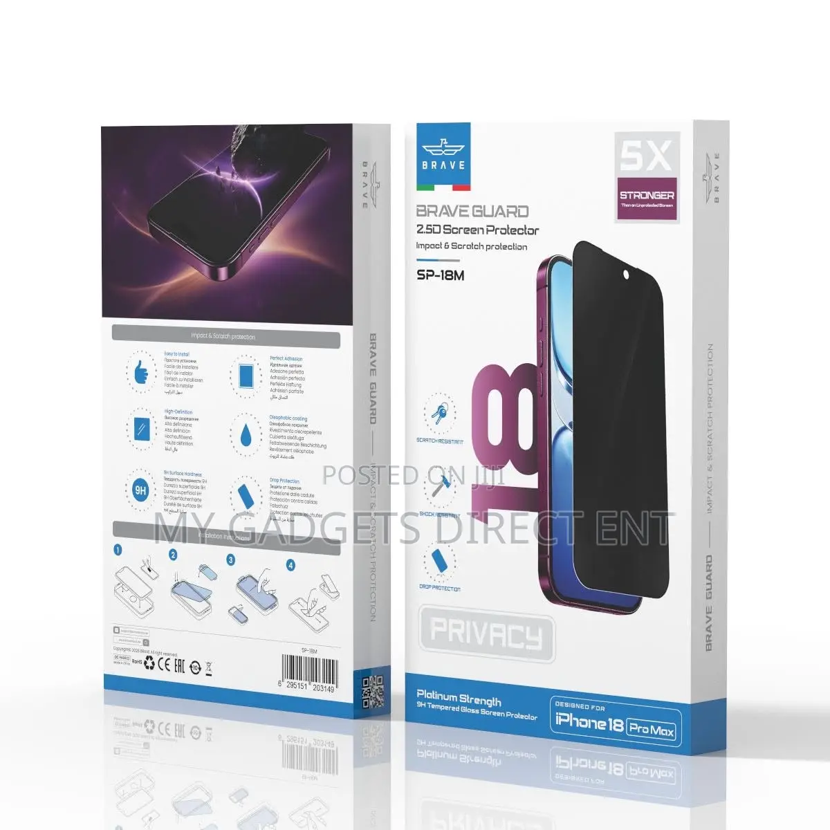 BRAVE Guard Privacy Screen Protector for iPhone 18 Pro Max – 9H