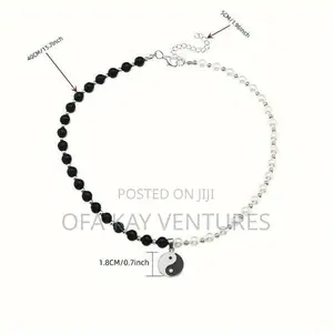 Ying Yang Necklace Black/White