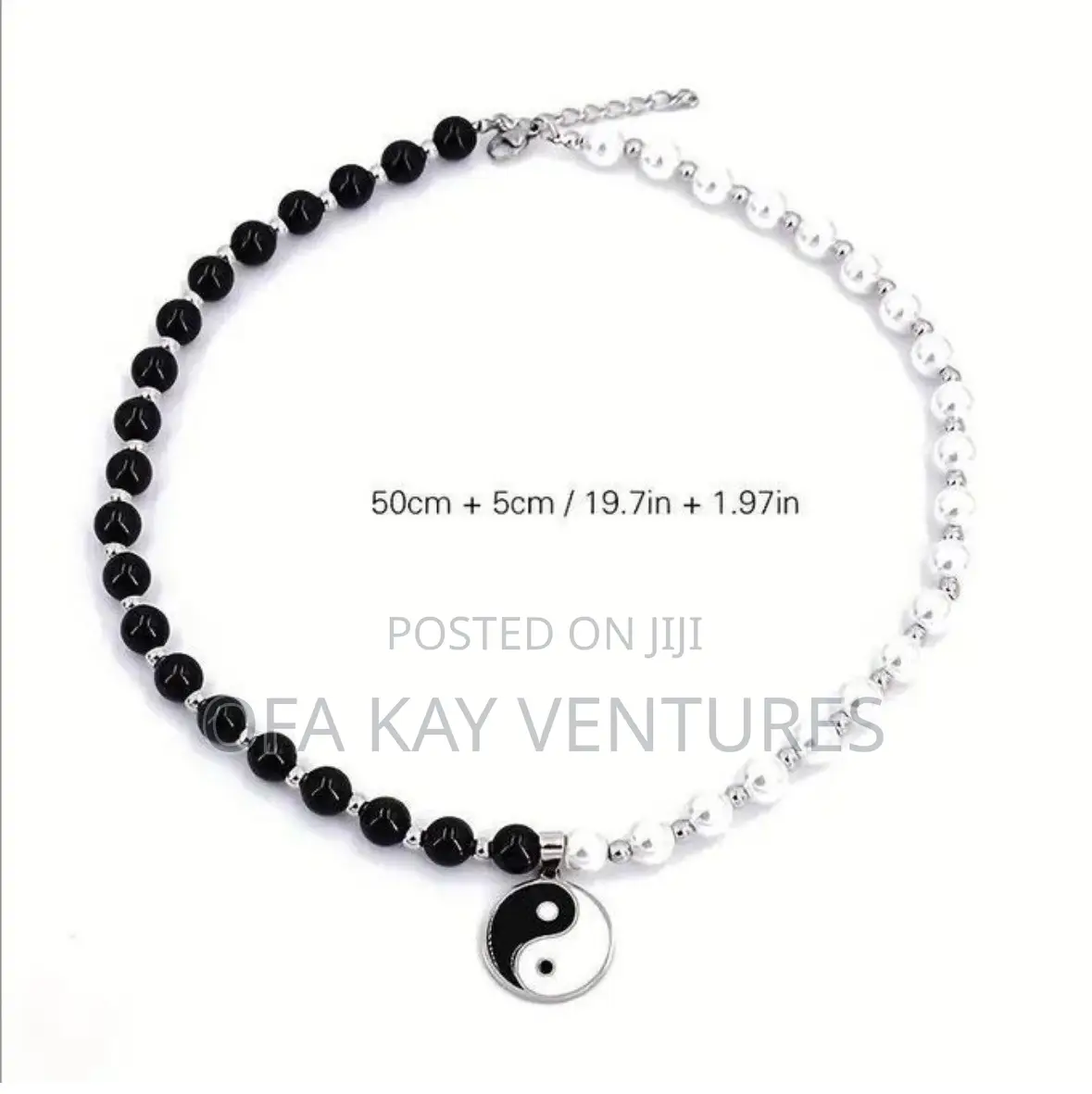 Ying Yang Necklace Black/White