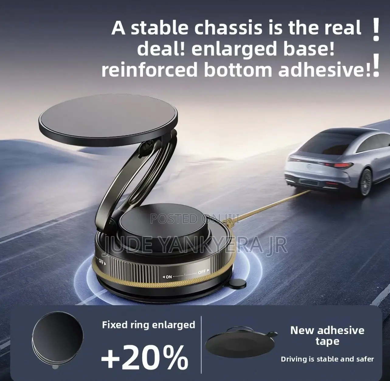 Vacuum Absorption Magnetic Car Phone Holder Anti-Shake Portable Stand
