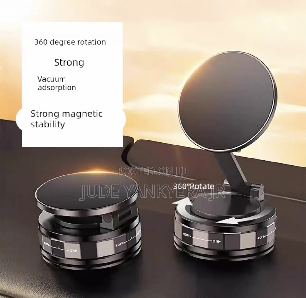 Vacuum Absorption Magnetic Car Phone Holder Anti-Shake Portable Stand